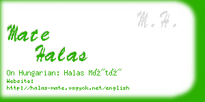 mate halas business card